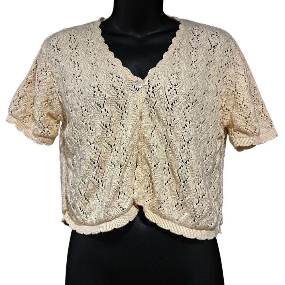 Motherhood Short Sleeved Cropped Cardigan Sweater Women’s Small